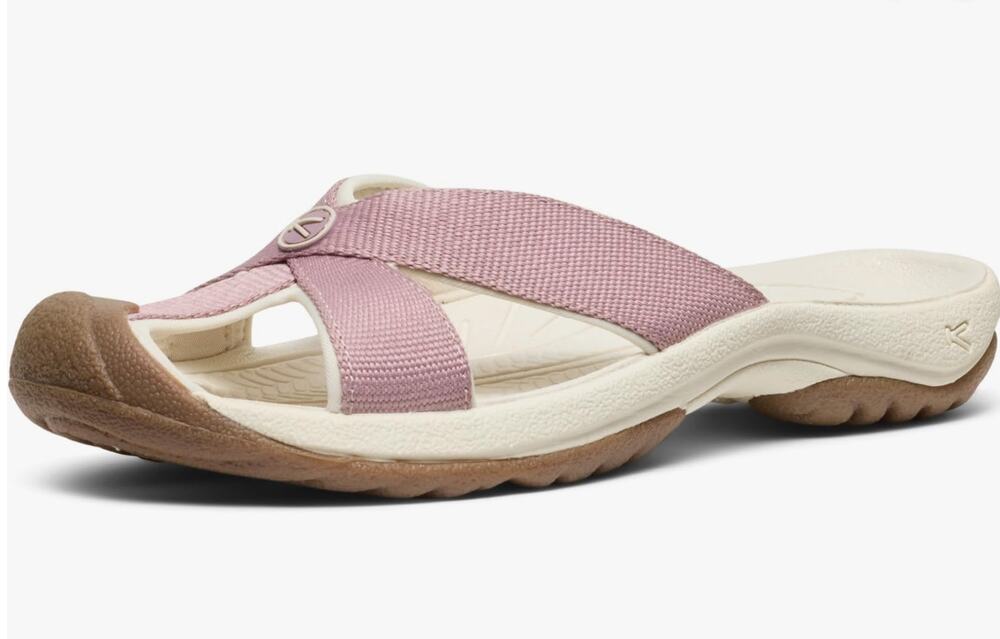 KEEN Women's Bali Slip On Closed Toe Flip-Flops, Toadstool/Birch, 6.5